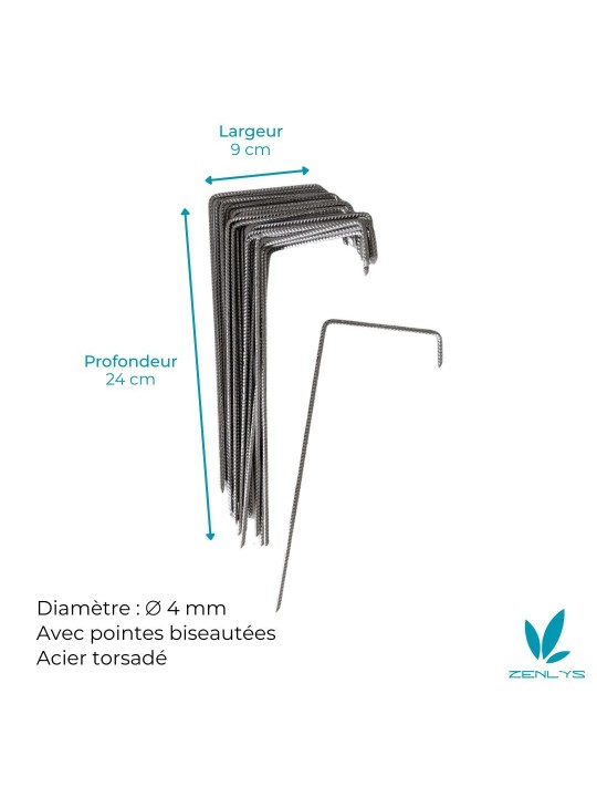 Agrafes sols durs ou caillouteux 24cm/9cm/4cm