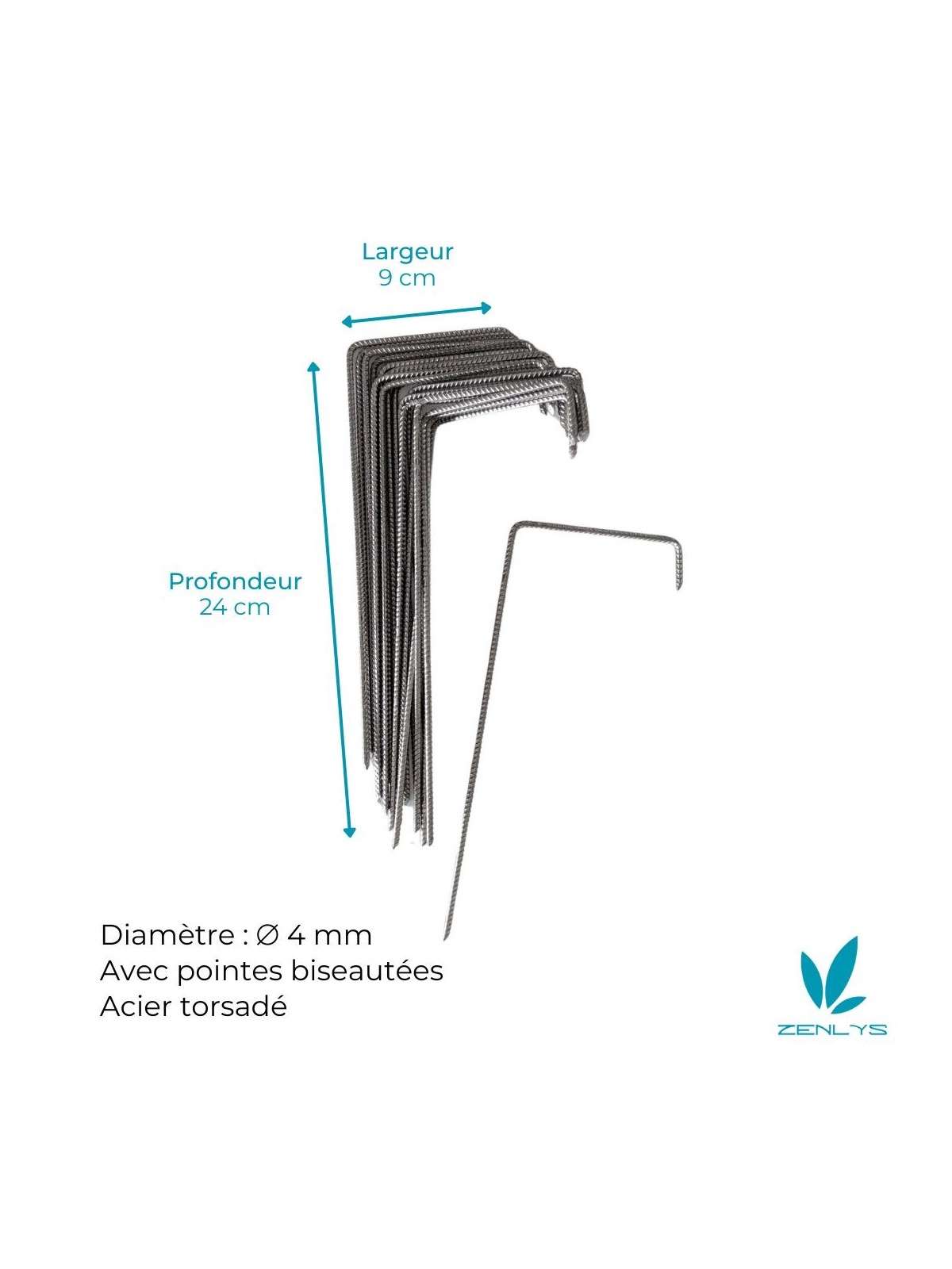 Agrafes sols durs ou caillouteux 24cm/9cm/4cm