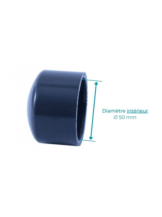 Bouchon PVC Pression diametre 50 mm 5cm femelle - PN16 / à coller