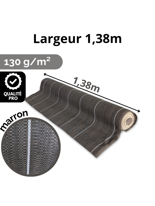 Largeur 1,38m Marron 130gr/m² Toile de paillage
