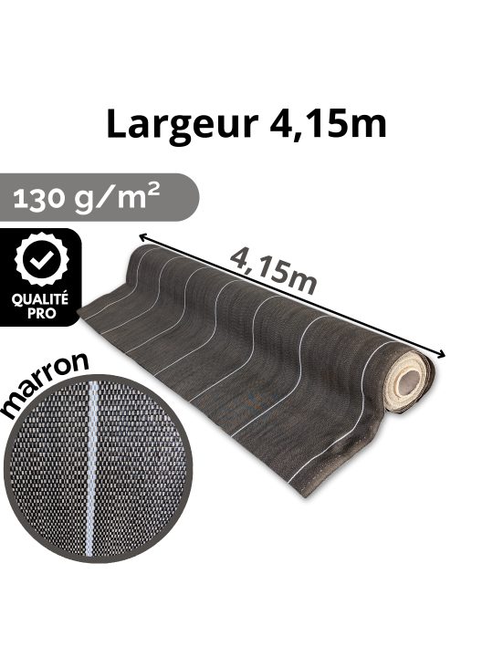 Largeur 4,15m Marron 130gr/m² Toile de paillage