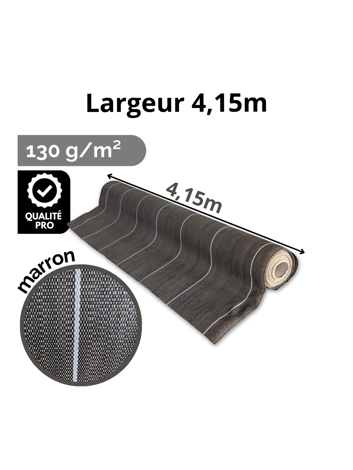 Largeur 4,15m Marron 130gr/m² Toile de paillage