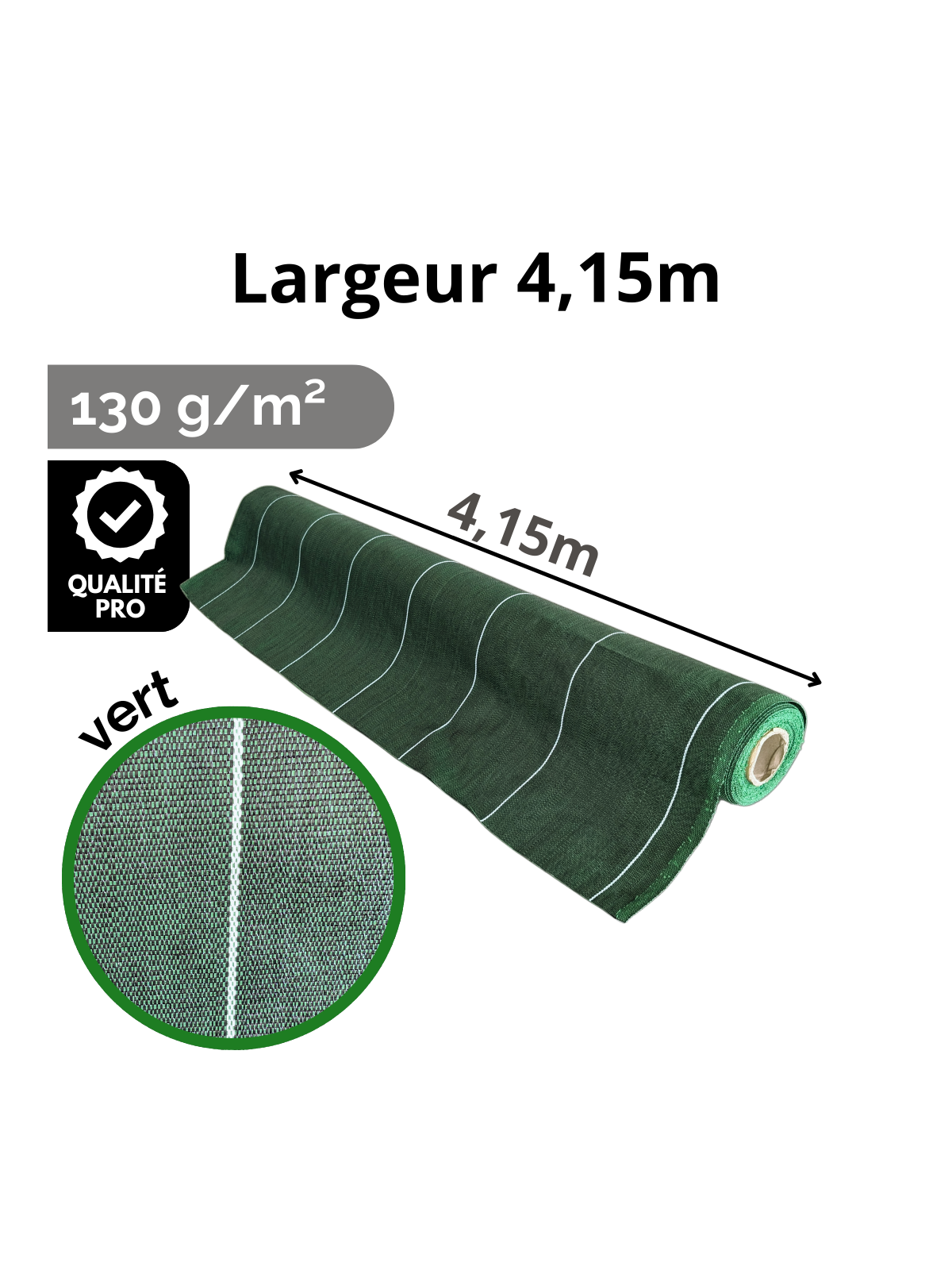 Largeur 4,15m Vert 130gr/m² Toile de paillage