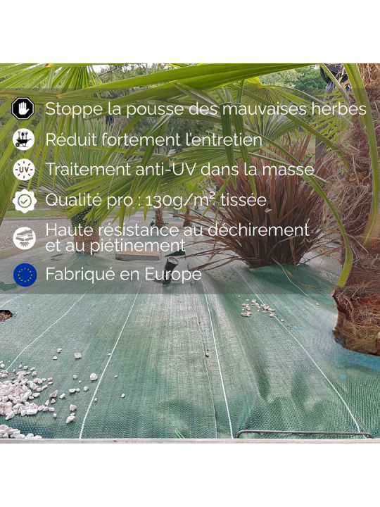 Largeur 5,15m Vert 130gr/m² Toile de paillage