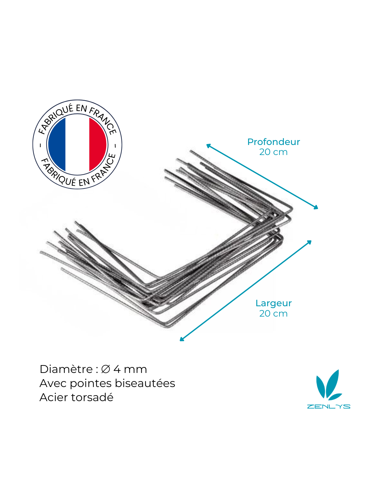 Agrafes 20cm/20cm/20cm